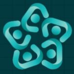 Aerial view artistic impression of people interlinking